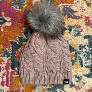 The North Face Purple Knit Pom-Pom Beanie